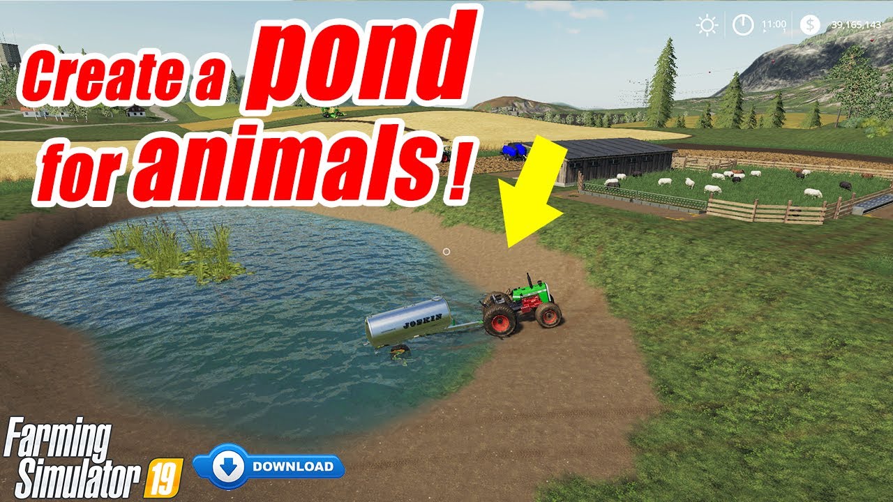 Farming Simulator 19: Create a pond for animals!! Pond Water Store!!