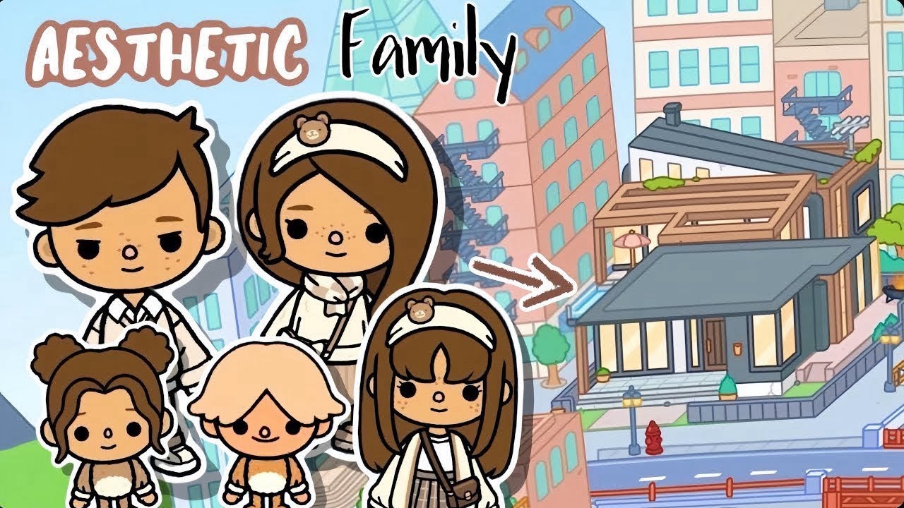 Toca Boca House Design 🙌🏻🤎 Aesthetic Family 🫶🏻🤍 | TocaLifeWorld ✨