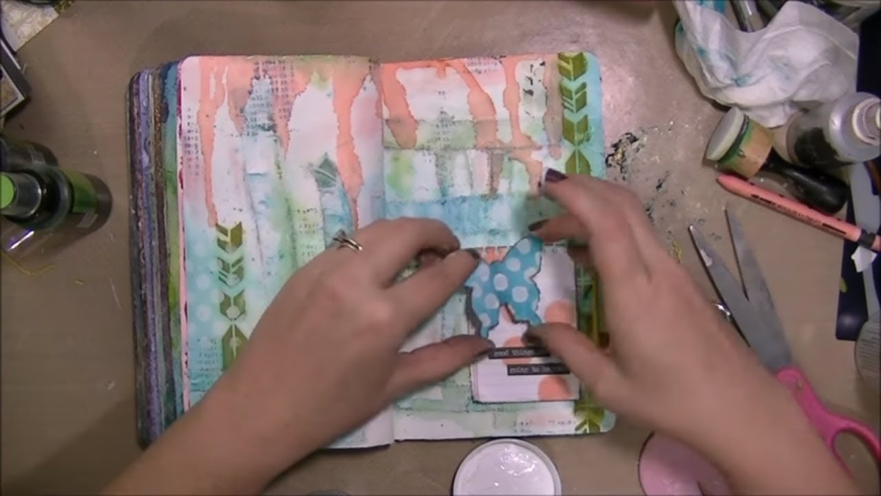 Creating Texture With Adhesive Fabric + Spray Inks  - Mixed Media Art Journal