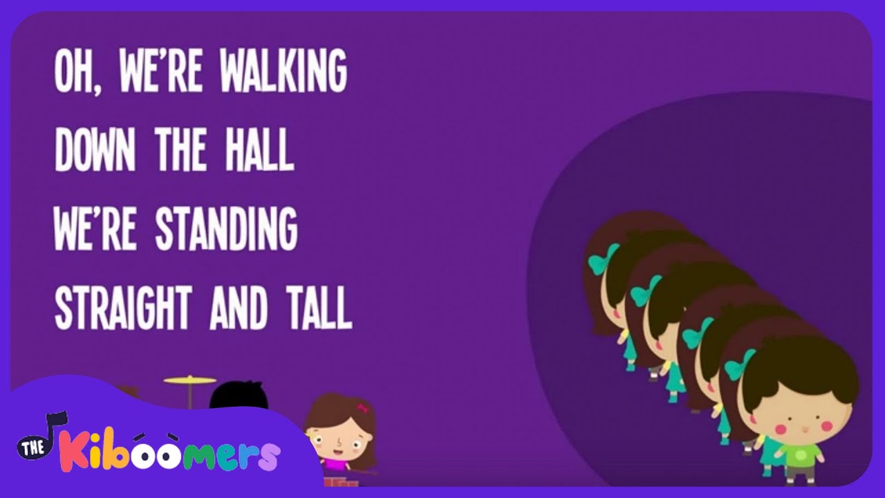 Hallway Line Up Song Lyric Video - The Kiboomers Preschool Songs & Nursery Rhymes