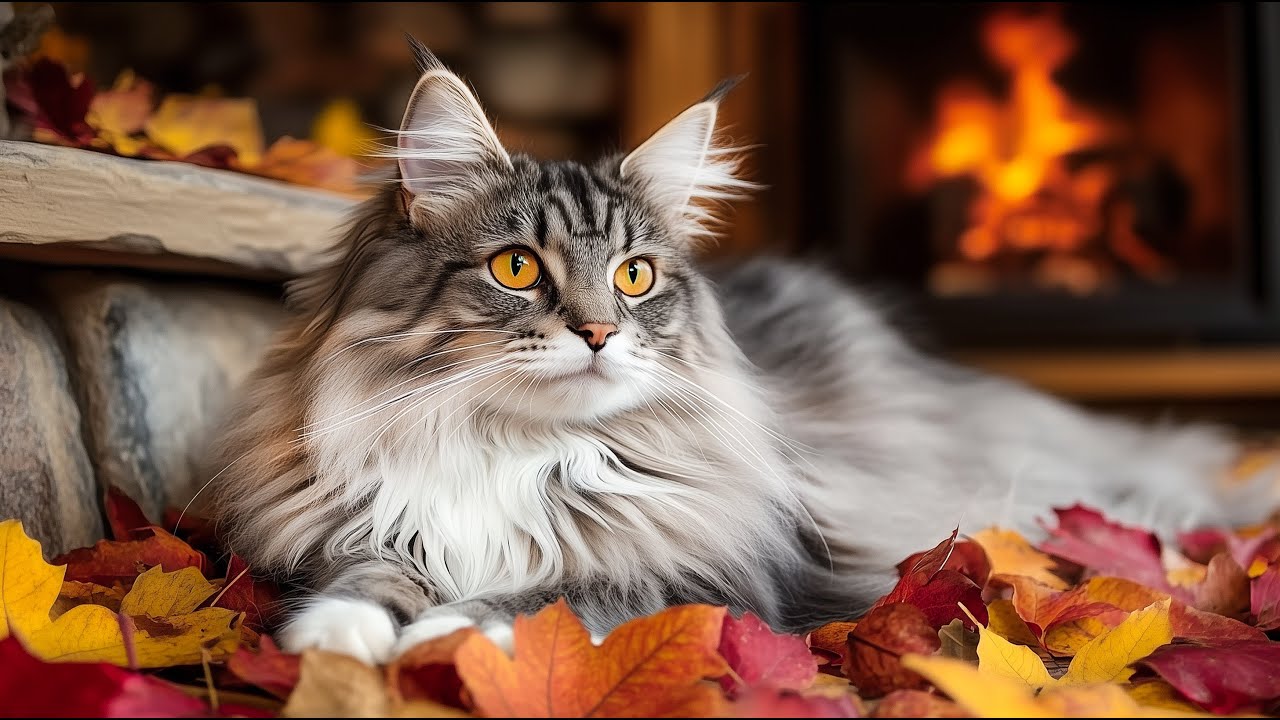 Успокаивающая музыка для осенних кошек 🍁🐱 Спокойные мелодии для снятия стресса, устранения тревож...