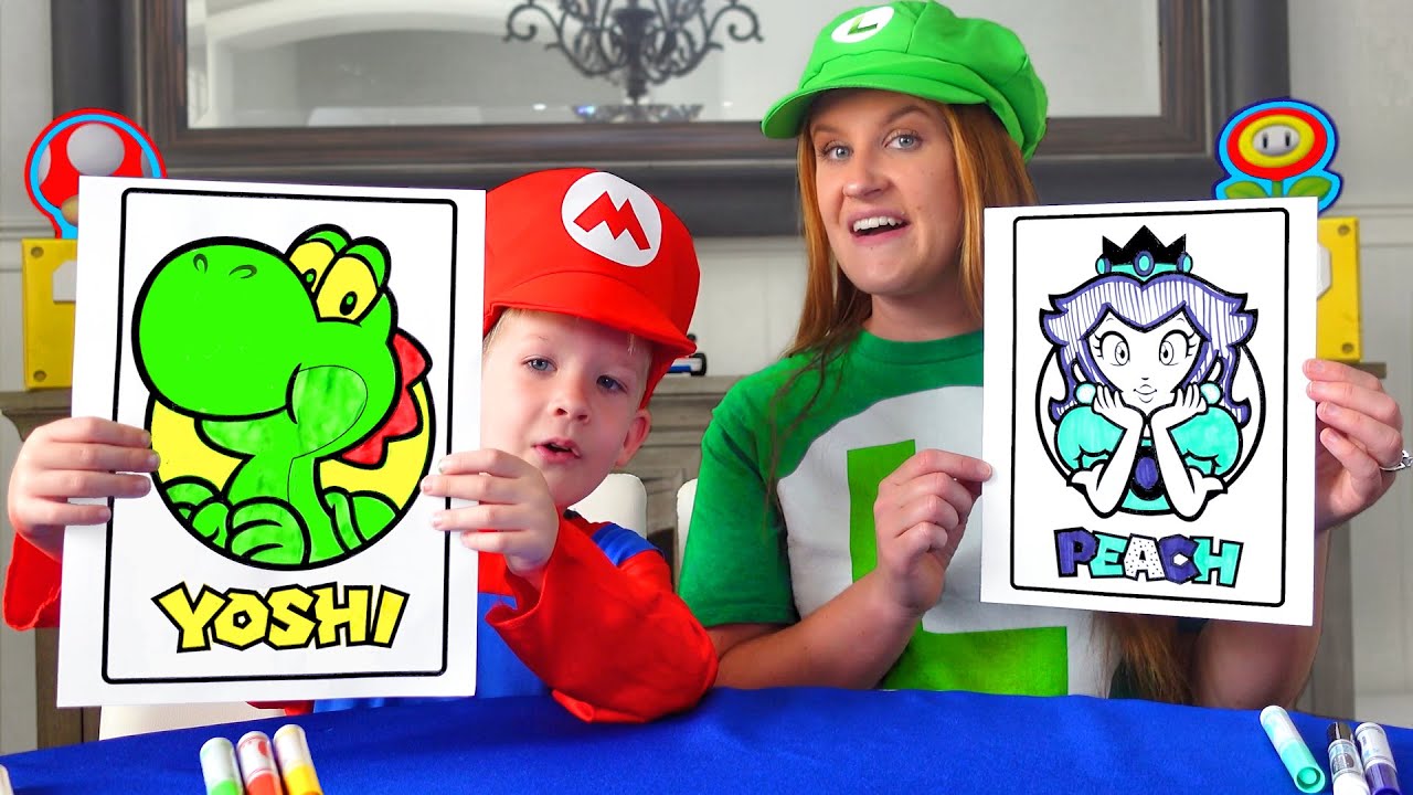 Super Mario 3 Marker Challenge Preston and Mom!!!