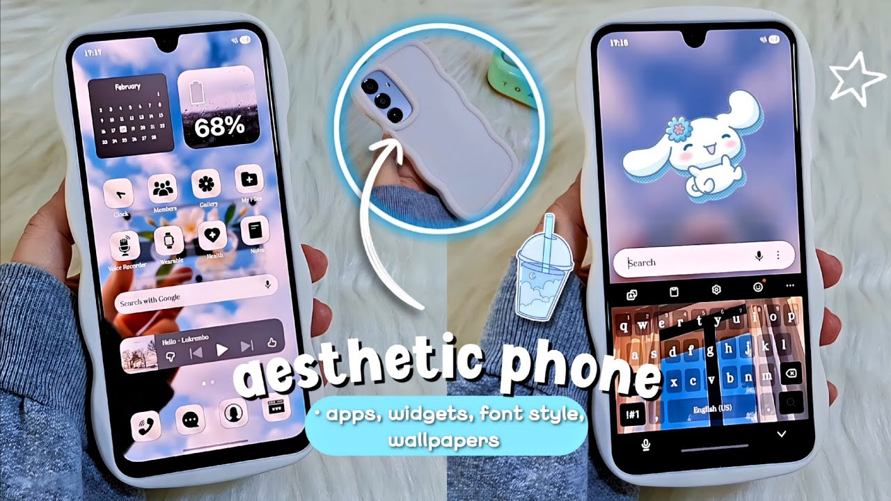 customize my samsung galaxy a16 with me 🌱✨️ after the one ui 8 ✨️ blue theme