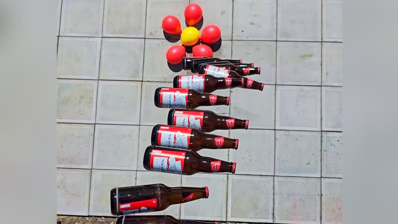 🎈Breaking Glass Bottles and Balloon drops - Crushing Crunchy & Soft Things🔥🍾💥