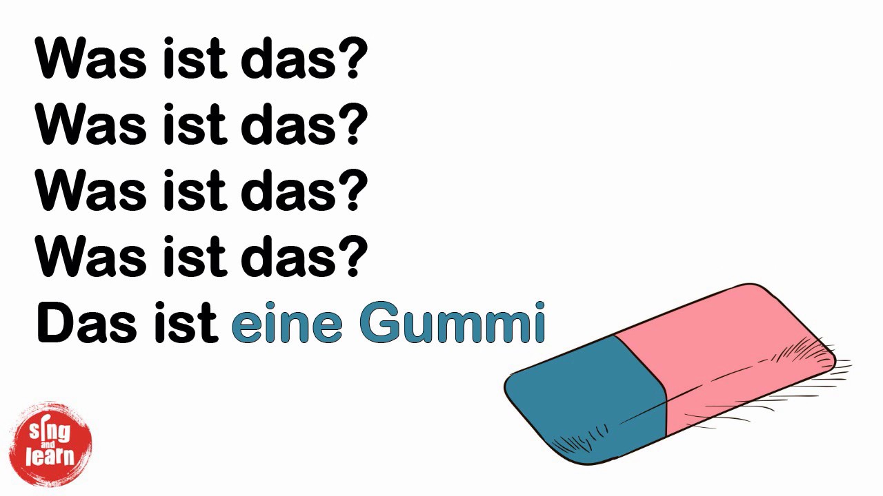 German vocabulary for kids. Was ist das? Song f&uuml;r Kinder | Clothes, animals, objects