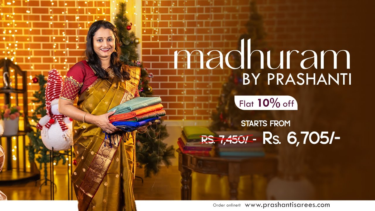 Madhuram Kanchipuram Soft Silks | Christmas & Sankranti Sale - Flat 10% OFF | 18 Dec 24
