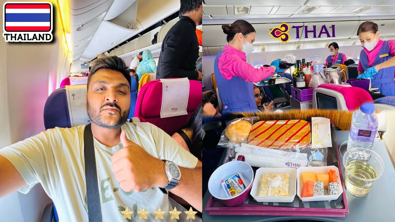 Our Most Premium Flight Thai Airways || Economy class mein 5star Service || Unlimited food & Drinks