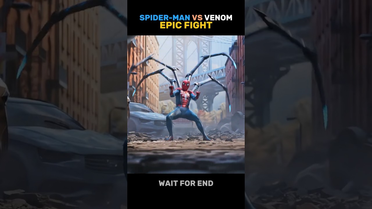 🕷️ Spider-Man vs Venom 🔥 Epic Superhero Fight #shorts #spiderman #venom #superherofight #marvel