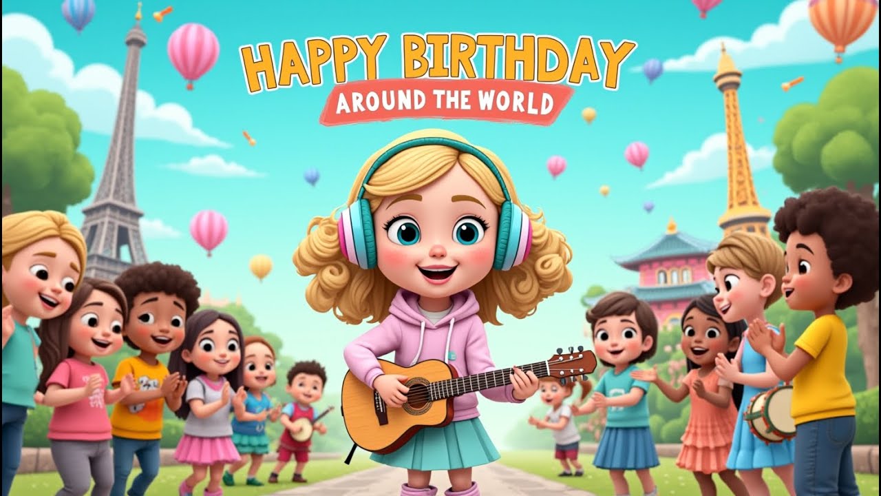 🎉 Happy Birthday Around the World | Song for Kids by Melody 🌍🎶
