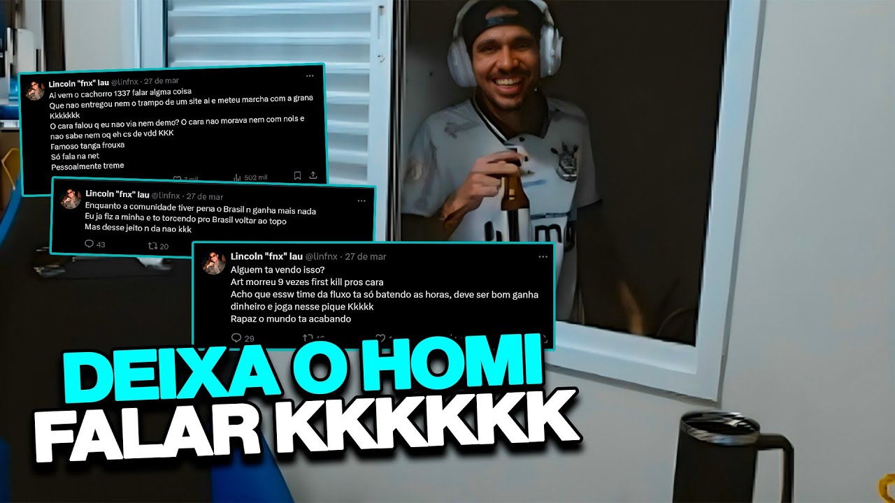 LUCAS1 TOMANDO UMA E COMENTANDO SOBRE TRETA FNX x CACHORRO1337