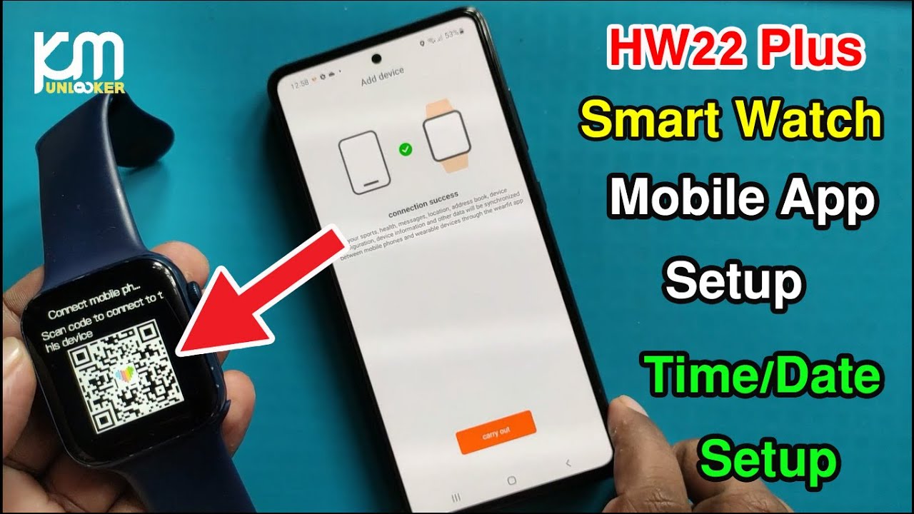 Connect HW22 Plus Smartwatch To Wearfit Pro App | Hw22 plus smart watch time Setting Wearfit pro app