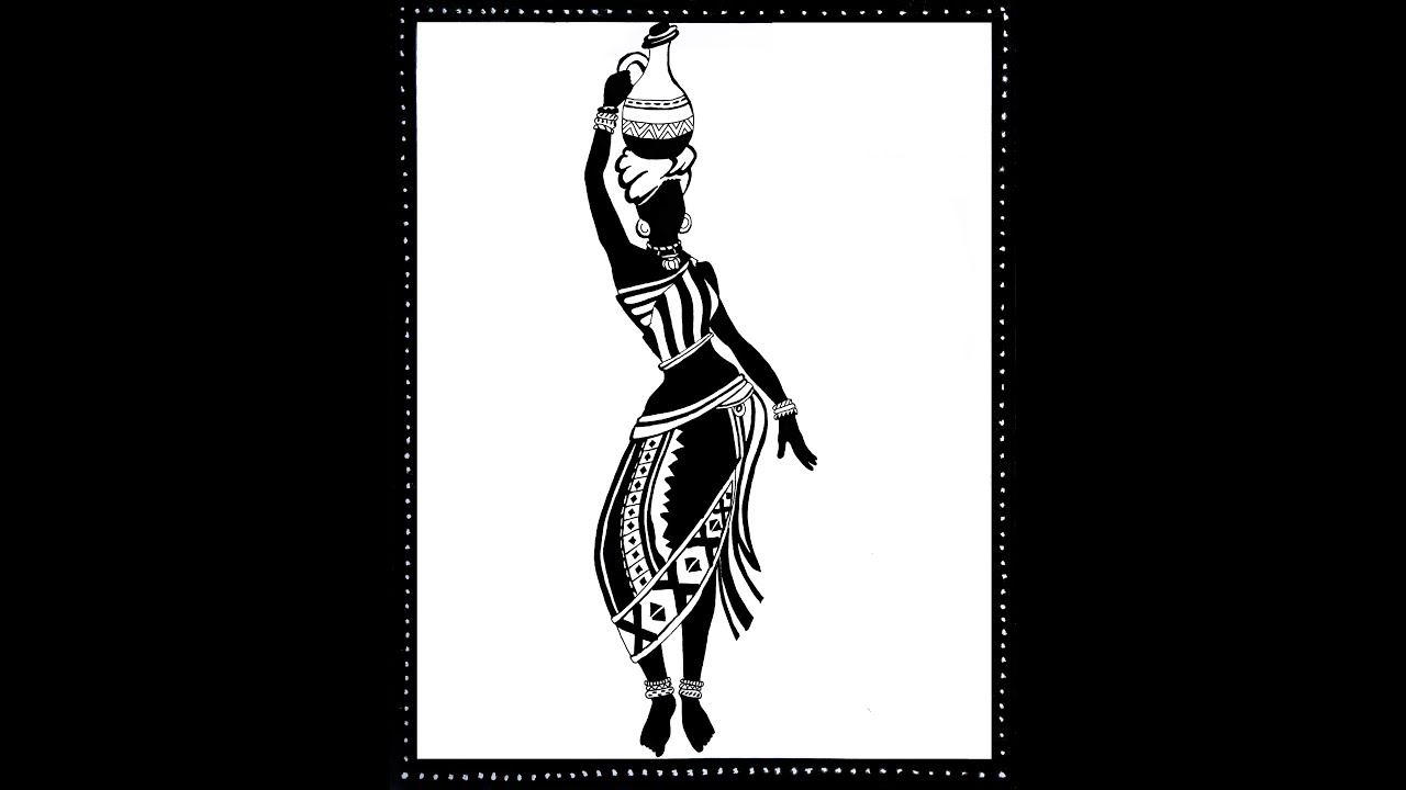 Drawing A Beautiful Tribal African Woman  || Step by Step || Wall Painting Idea || Pencil Planet