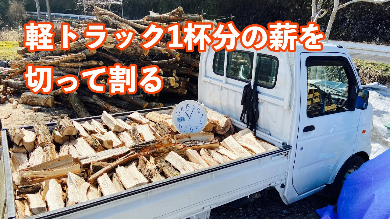 [薪作り]軽トラック1杯分の薪を原木から作りました