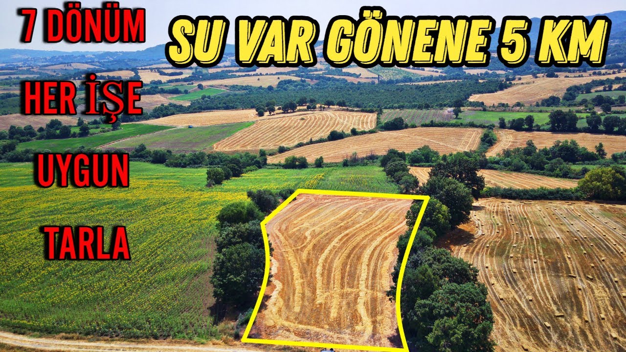 (291) GÖNEN HACIVELİOBA KÖYÜ RESMİ YOLU  VE SU  OLAN TARLA