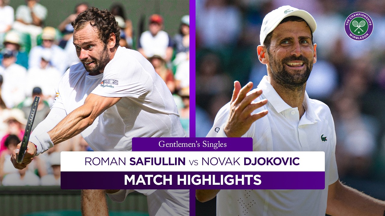 Centre Court SHOWPIECE 🤩 | Roman Safiullin v Novak Djokovic | Highlights | Wimbledon 2026