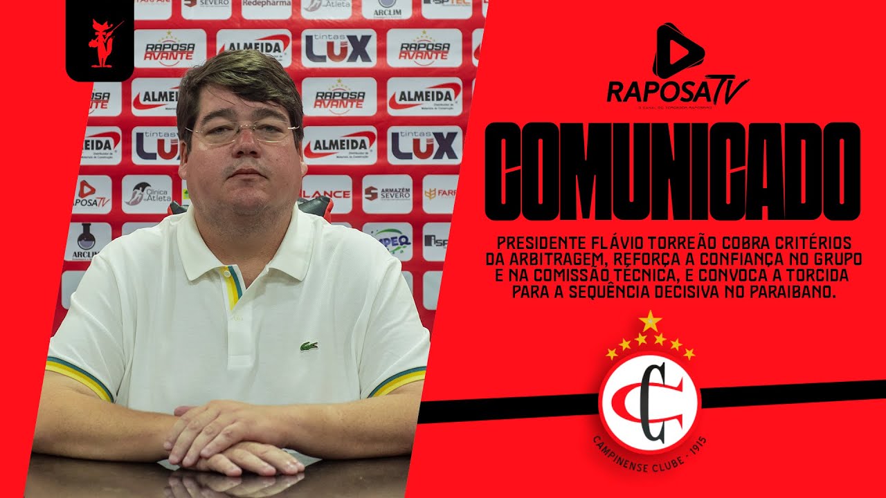 PRONUNCIAMENTO OFICIAL DO PRESIDENTE FLÁVIO TORREÃO