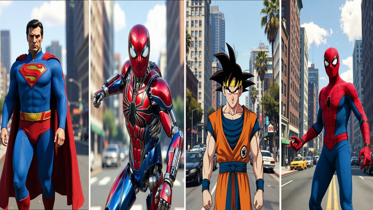 SUPERHERO MEGA BATTLE #47: SUPERMAN vs SPIDER ROBOT vs GOKU vs SPIDER-MAN - Marvel & DC Epic Fight