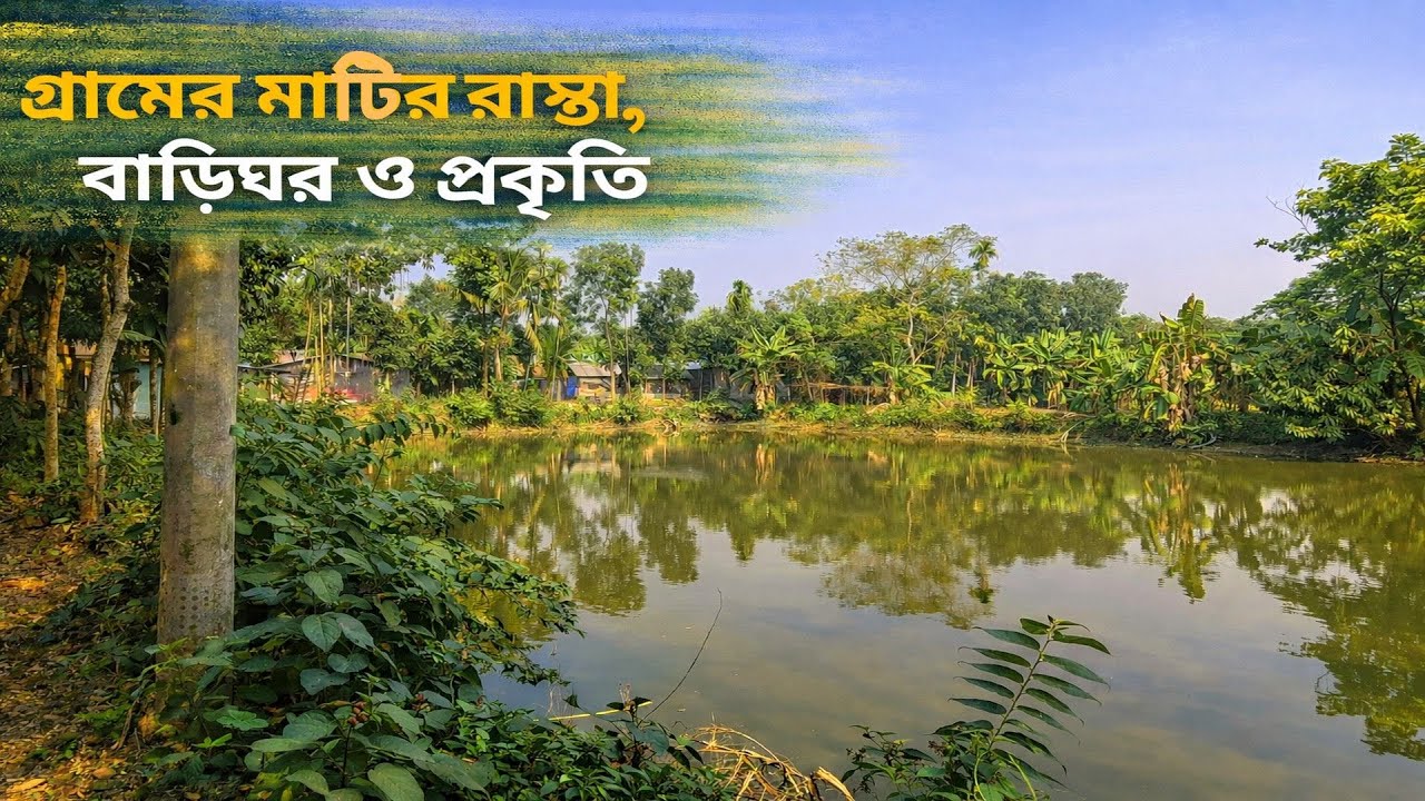 গ্রামের মাটির রাস্তা, বাড়িঘর ও প্রকৃতি | Village dirt roads, houses and nature