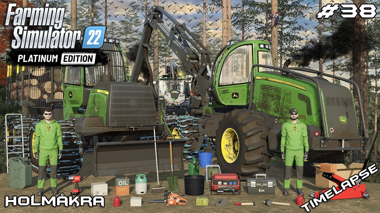 ЗАГОТОВКА ЛЕСА С ОБОРУДОВАНИЕМ JOHN DEERE | Лесное хозяйство на Холмакре | Farming Simulator 22 |...