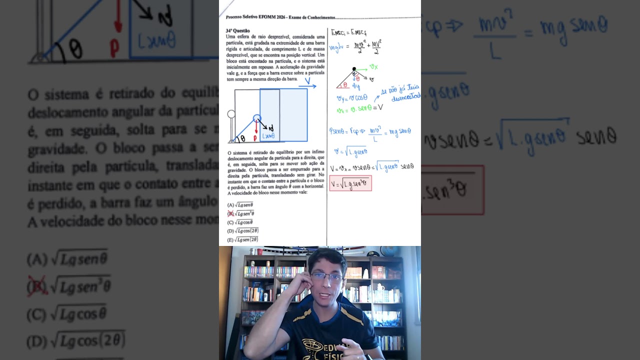 Todas as quest&otilde;es que voc&ecirc; deveria ter acertado de f&iacute;sica na EFOMM 205/2026 #edwardf&iacute;sica #efomm