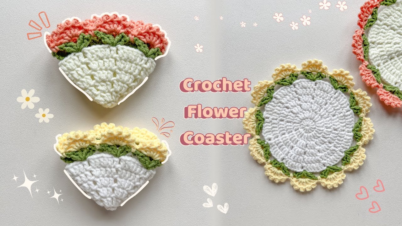 How to Crochet a Flower Coaster | Easy & Beginner Friendly | Free Pattern Tutorial 🌸