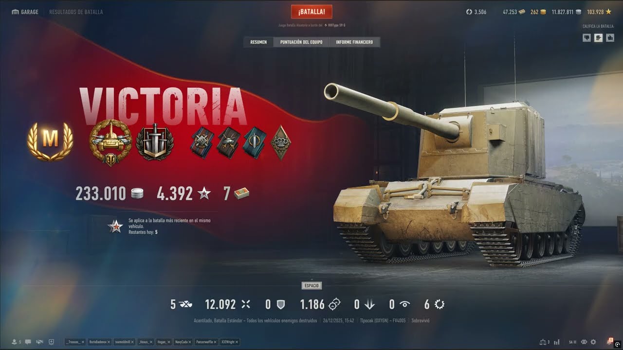 FV4005 Stage II: 13K COMBINED - ACANTILADO - BATALLA ESTANDAR - World of Tanks