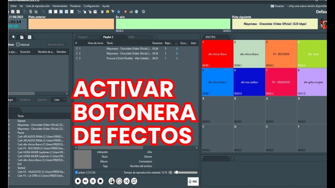 Activar BOTONERA de efectos de  RADIOBOSS - VIDEO 2023