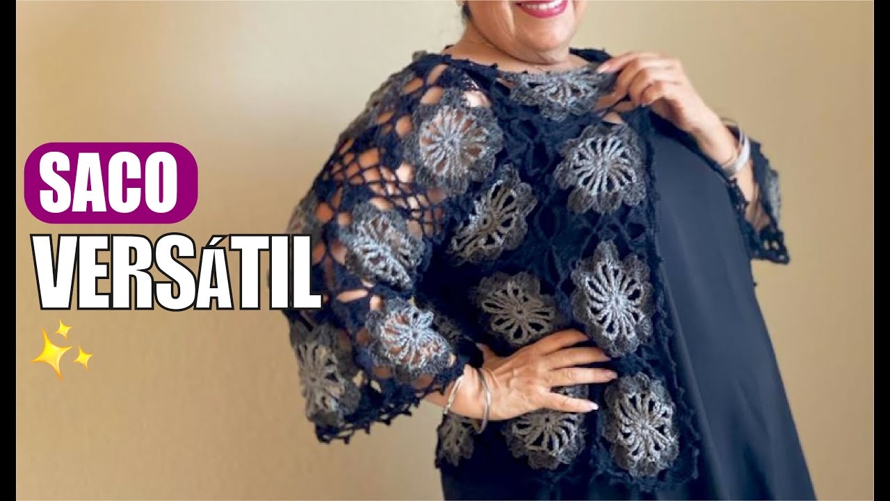 Cómo tejer GANCHO O CROCHET con GRANNYS DE FLORES 😍 un Saco / Cárdigan | Yo Tejo con Laura Cepeda