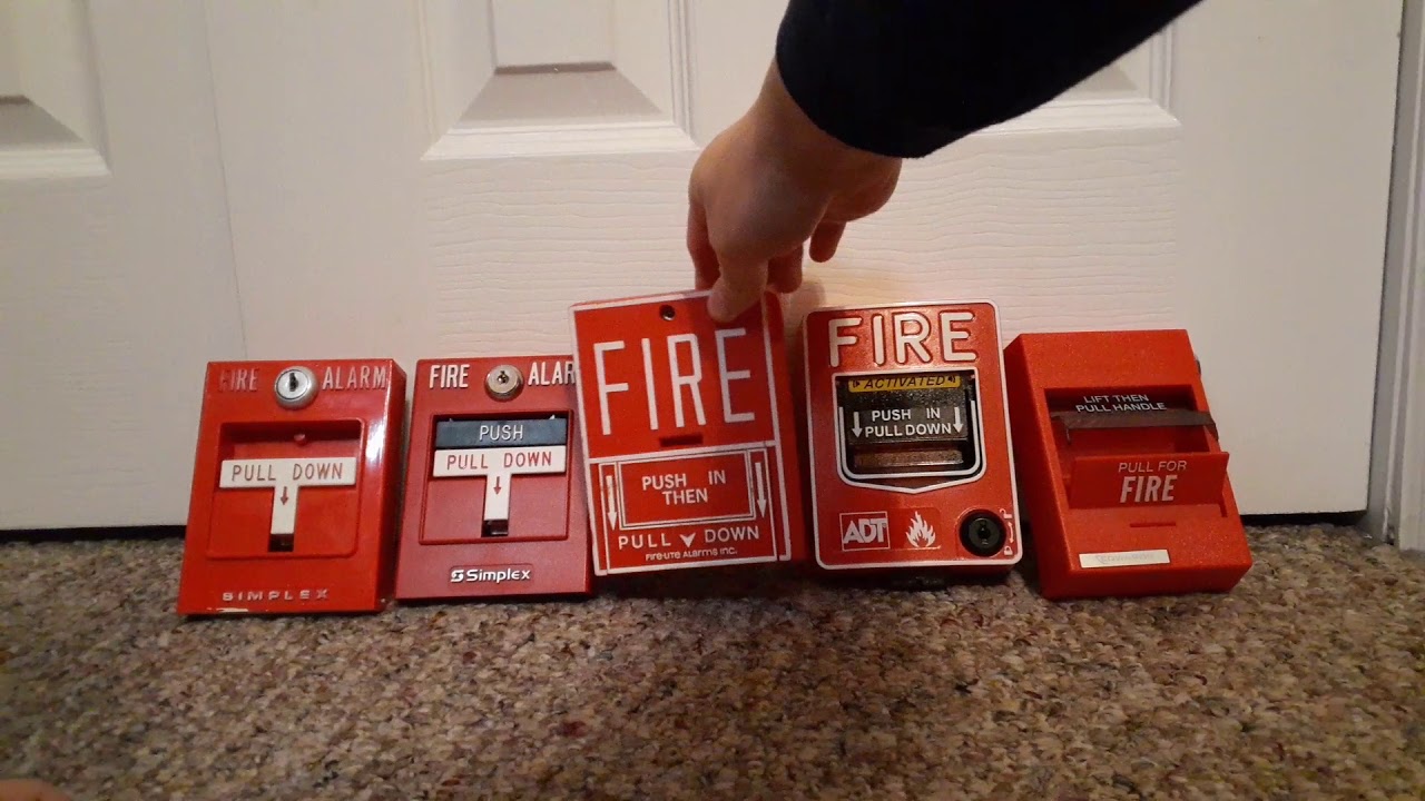 Pulling and Resetting 5 Different Fire Alarm Pull Stations