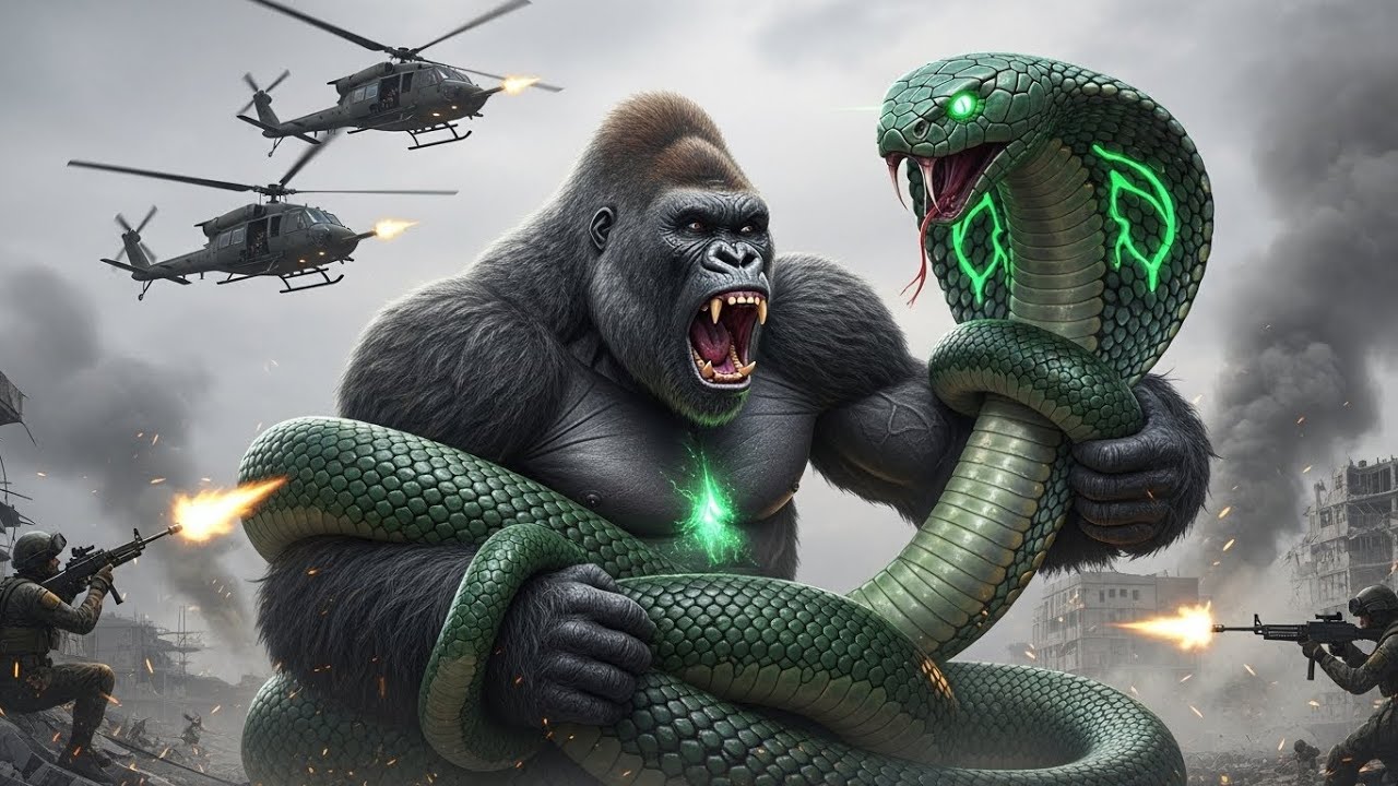 Epic Stop Motion: King Kong vs The Giant Cobra Snake Battle
