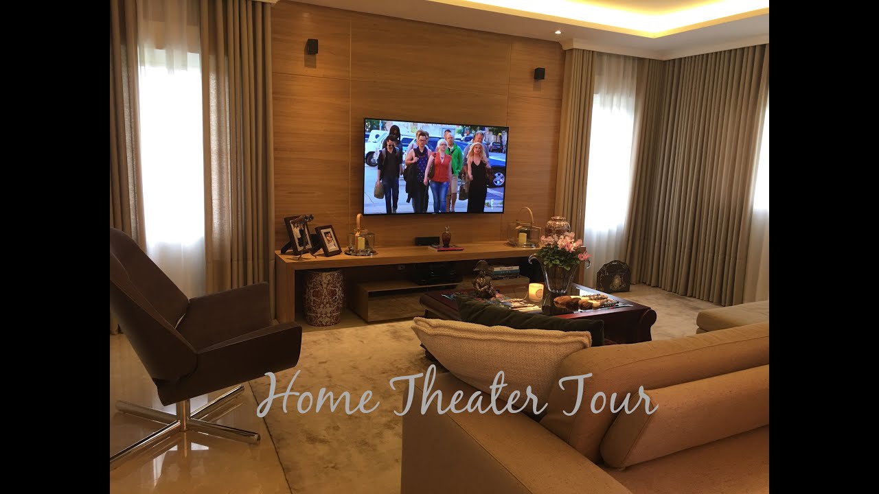 Tour pela sala de TV / Home Theater Tour / Dicas de móveis e decoração.