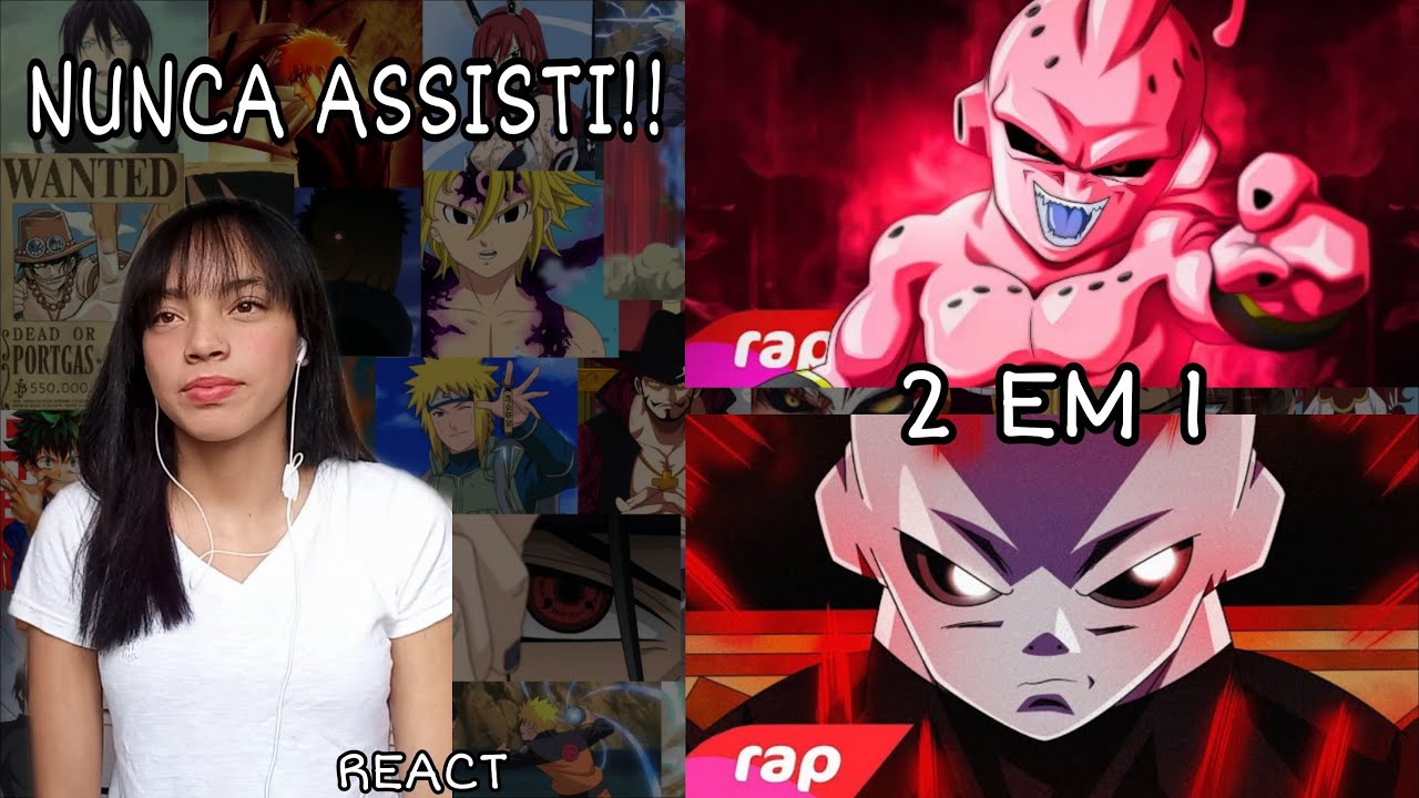 REACT 2 EM 1 Dragon Ball | Rap do Majin Buu | Rap Do Jiren | NERD HITS | 7 MINUTOZ.