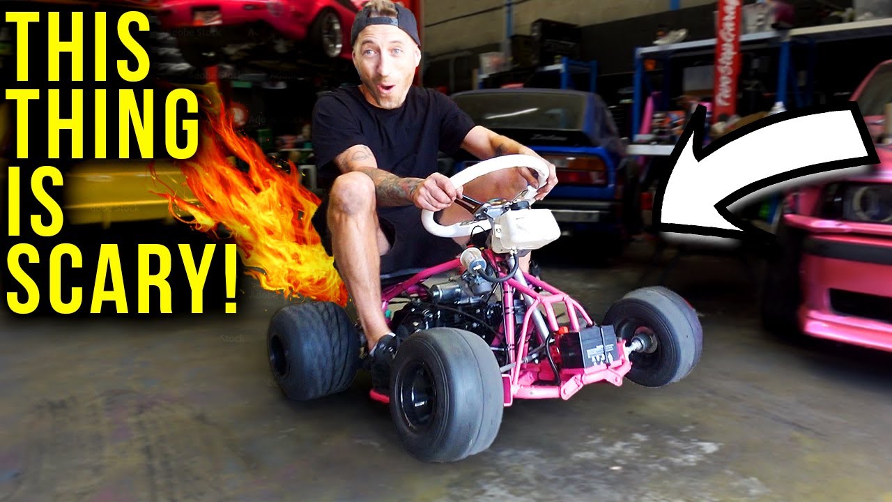 Installing a HUGE 125cc 4 stroke motor in our BUDGET Drift Kart! | Part 9