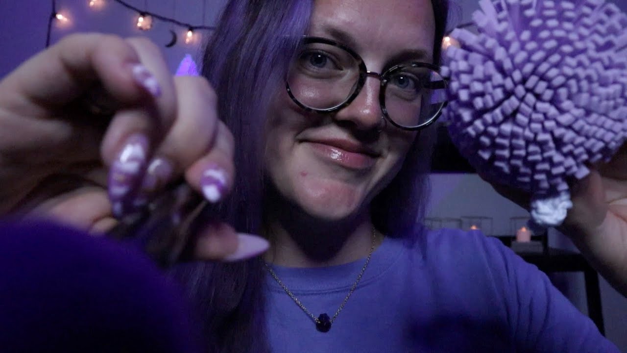 ASMR Dreamy Personal Attention: purple themed, tongue clicking, 30 mins