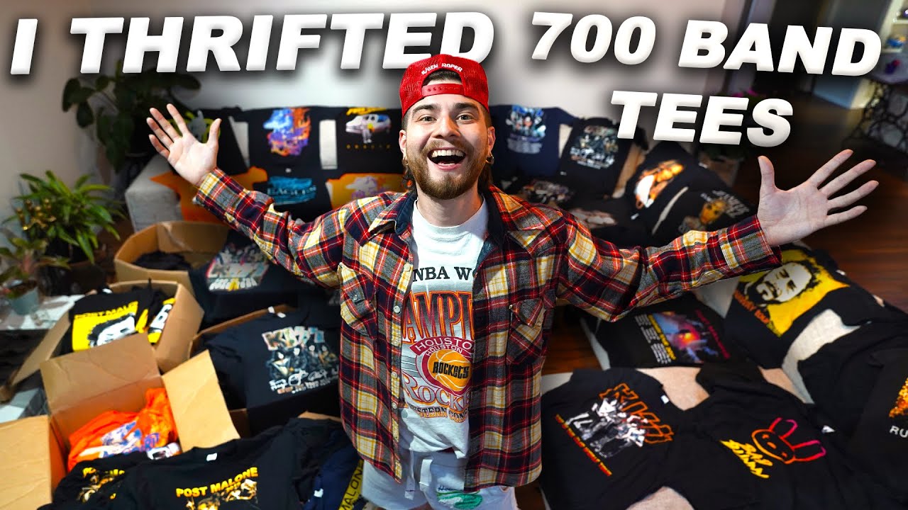 Over 700 Band Tees Found In A Thrift Store! CRAZY FINDS! Trip to the Thrift