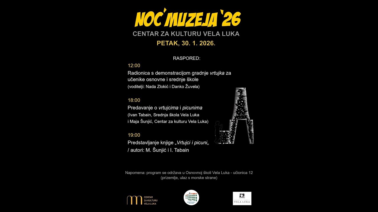 Centar za kulturu Vela Luka vas poziva na 🌙Noć muzeja