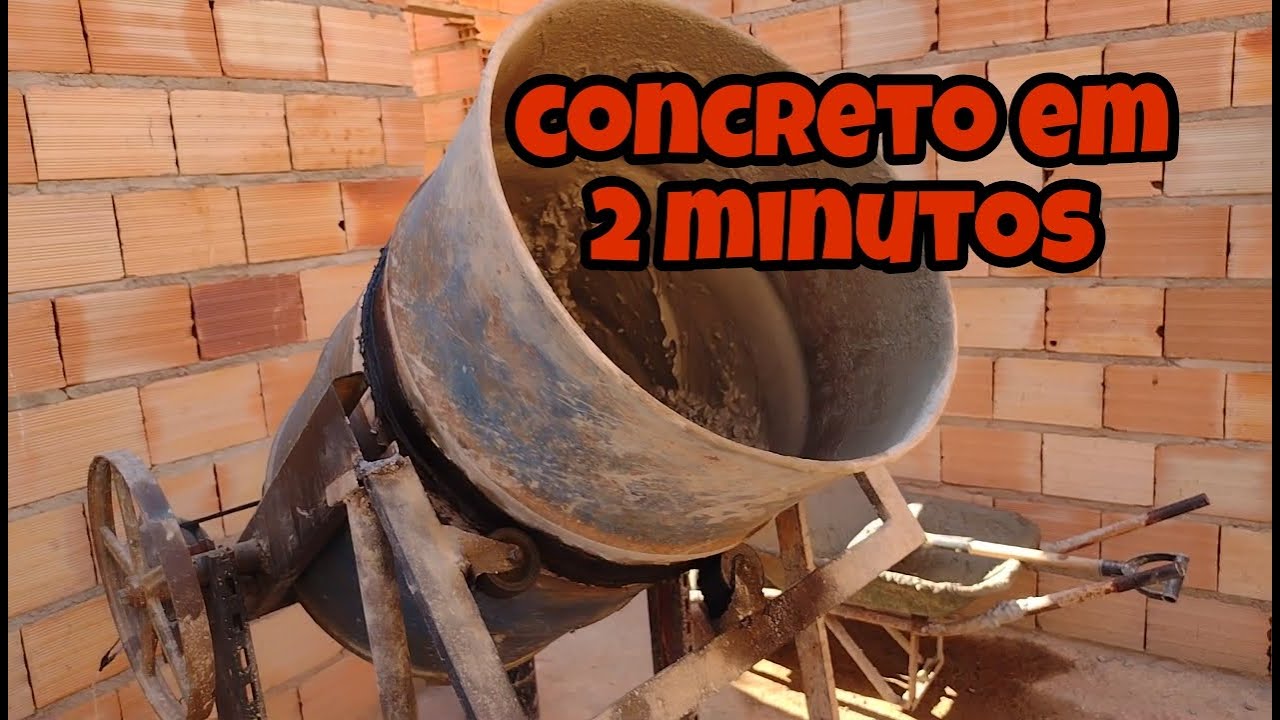 Concreto em 2 minutos. betoneira de tambor