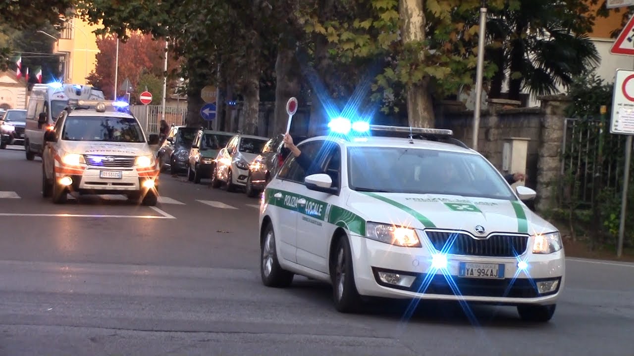 POLIZIA LOCALE SCORTA AUTOMEDICA + AMBULANZA IN SIRENA + ELI MILANO (Olgiate Olona)