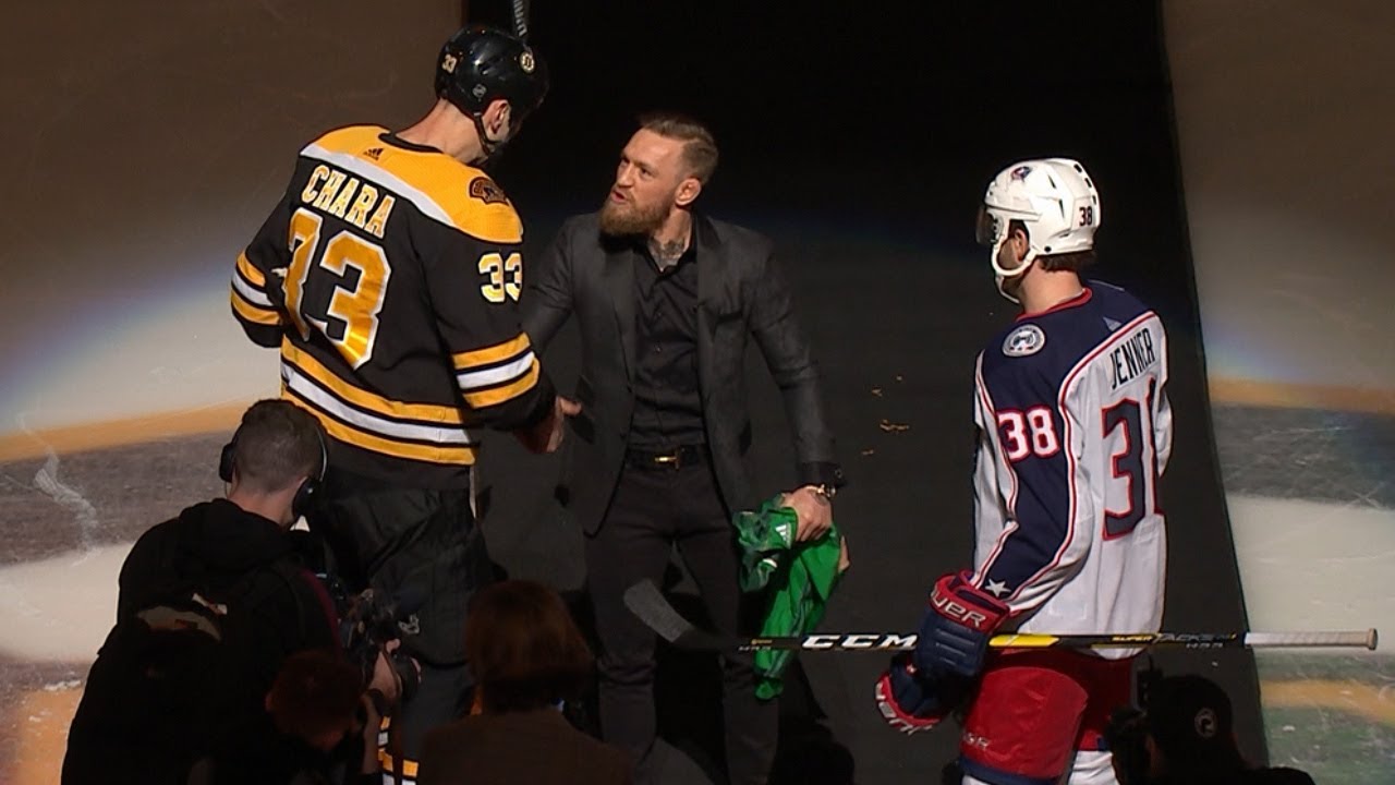 Conor McGregor drops first puck in Boston