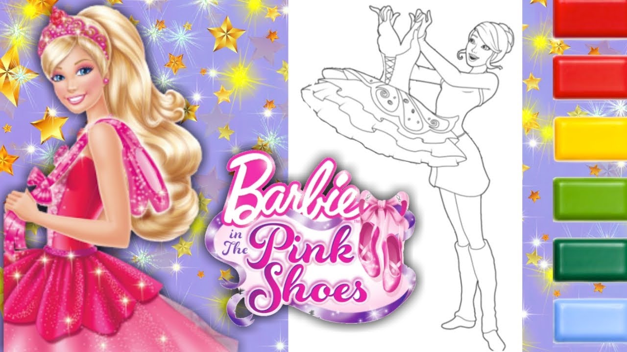 Barbie Coloring Video #106 | Coloring Barbie in the Pink Shoes Coloring Page | Barbie Coloring Page