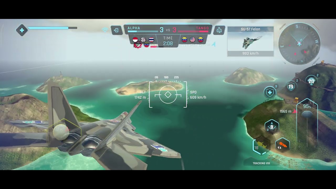 Sky Warriors Gameplay F-22 Raptor V-S SU-57 Felon death match @skywarriors8512 #skywarriors 