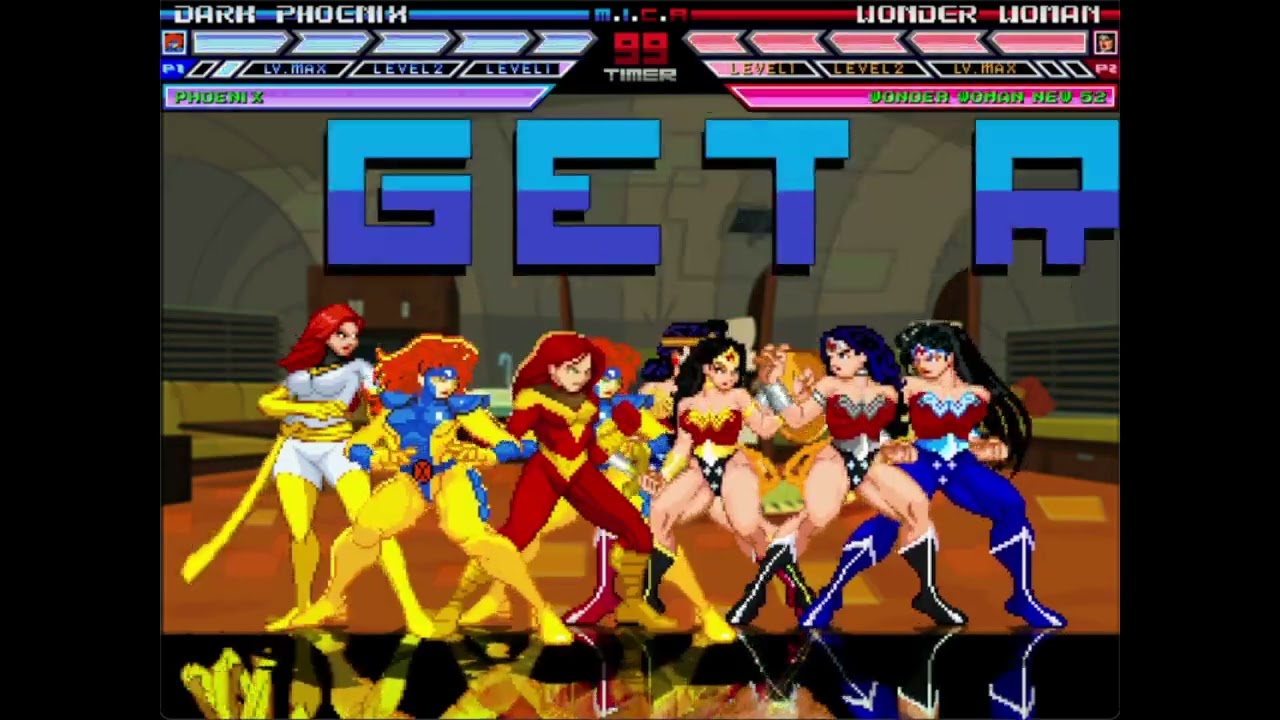 MUGEN Fight - Team Dark Phoenix (Comedy HaHa) vs. Team Wonder Woman (New 52)