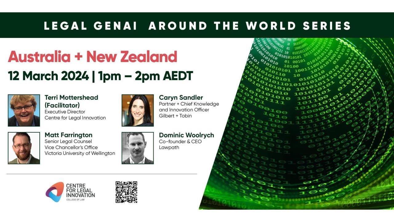 Legal GenAI Around the World: Australia + New Zealand