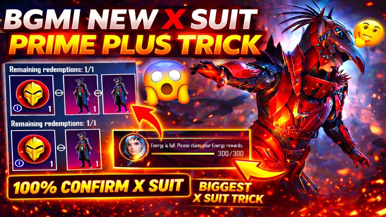 😍BGMI NEW X SUIT PRIME PLUS TRICK | GET 100% CONFIRM X SUIT | BLOOD RAVEN X SUIT EVENT RELEASE DATE