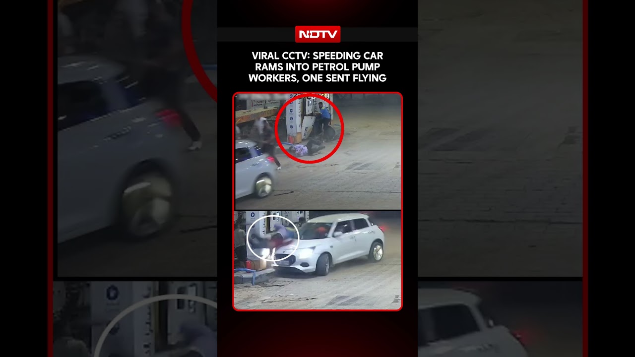 Viral CCTV: Speeding Car Rams Into Petrol Pump Workers, One Sent Flying | Delhi News