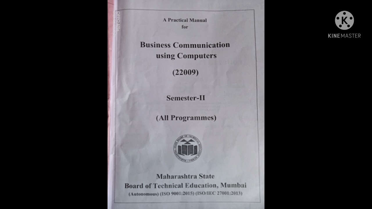 DIPLOMA BUSINESS COMMUNICATION SECOND SEMESTER COMPUTER BRANCH MANUAL ANSWER