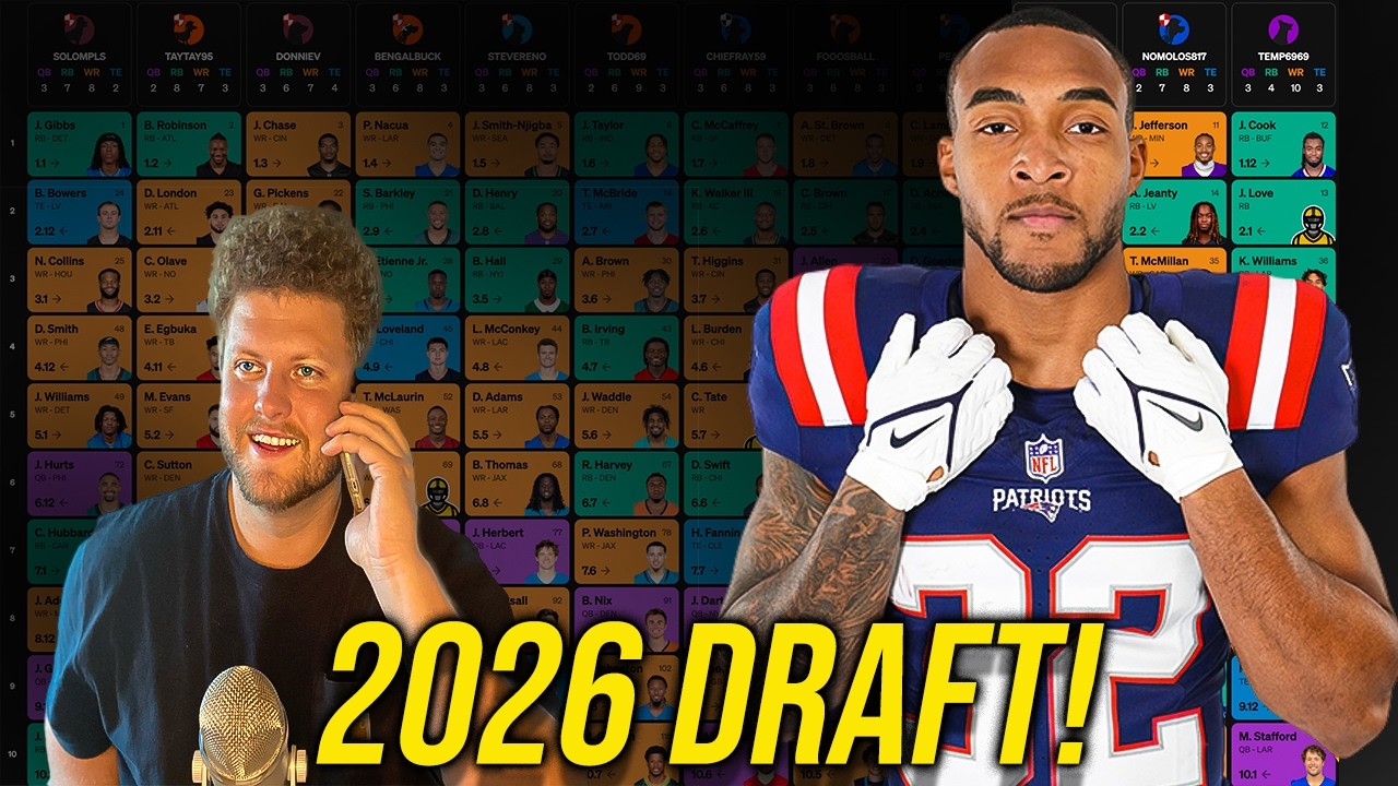 Updated 12 Team Sleeper Fantasy Football Mock Draft