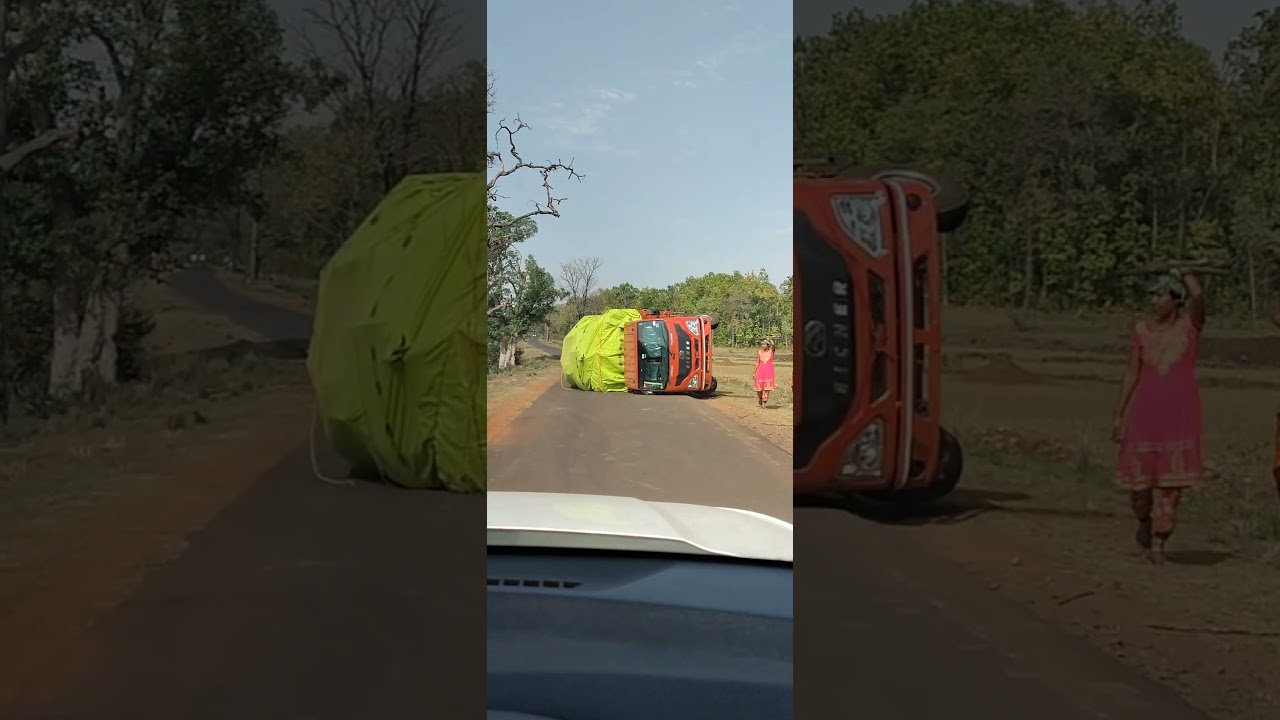 overload eicher volvo truck accident #shorts #eicher #volvo