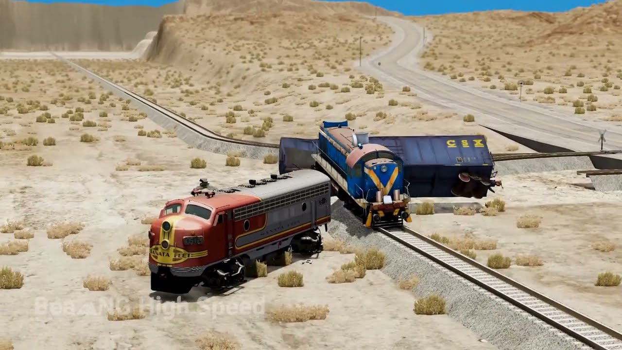 Trains vs High Speed Crashes & Ultimate Derailments #24 – BeamNGdrive | BeamNG High Speed