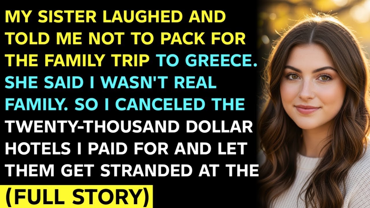 MY SISTER LAUGHED AND TOLD ME NOT TO PACK FOR THE FAMILY TRIP TO GREECE. SHE SAID I WASN'T REAL FAMI
